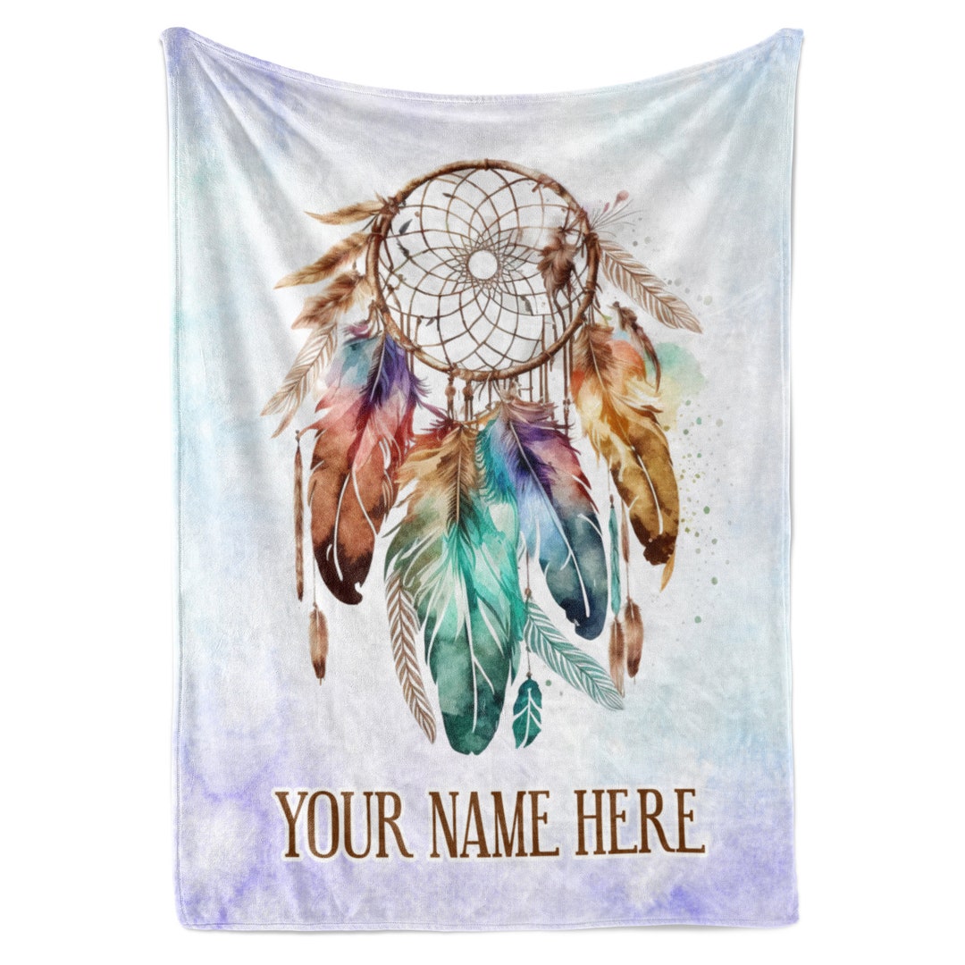 Feather Vintage Dream Catcher Hooded Blanket