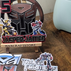 Transformers caketopperset, naam en leeftijd willekeurig