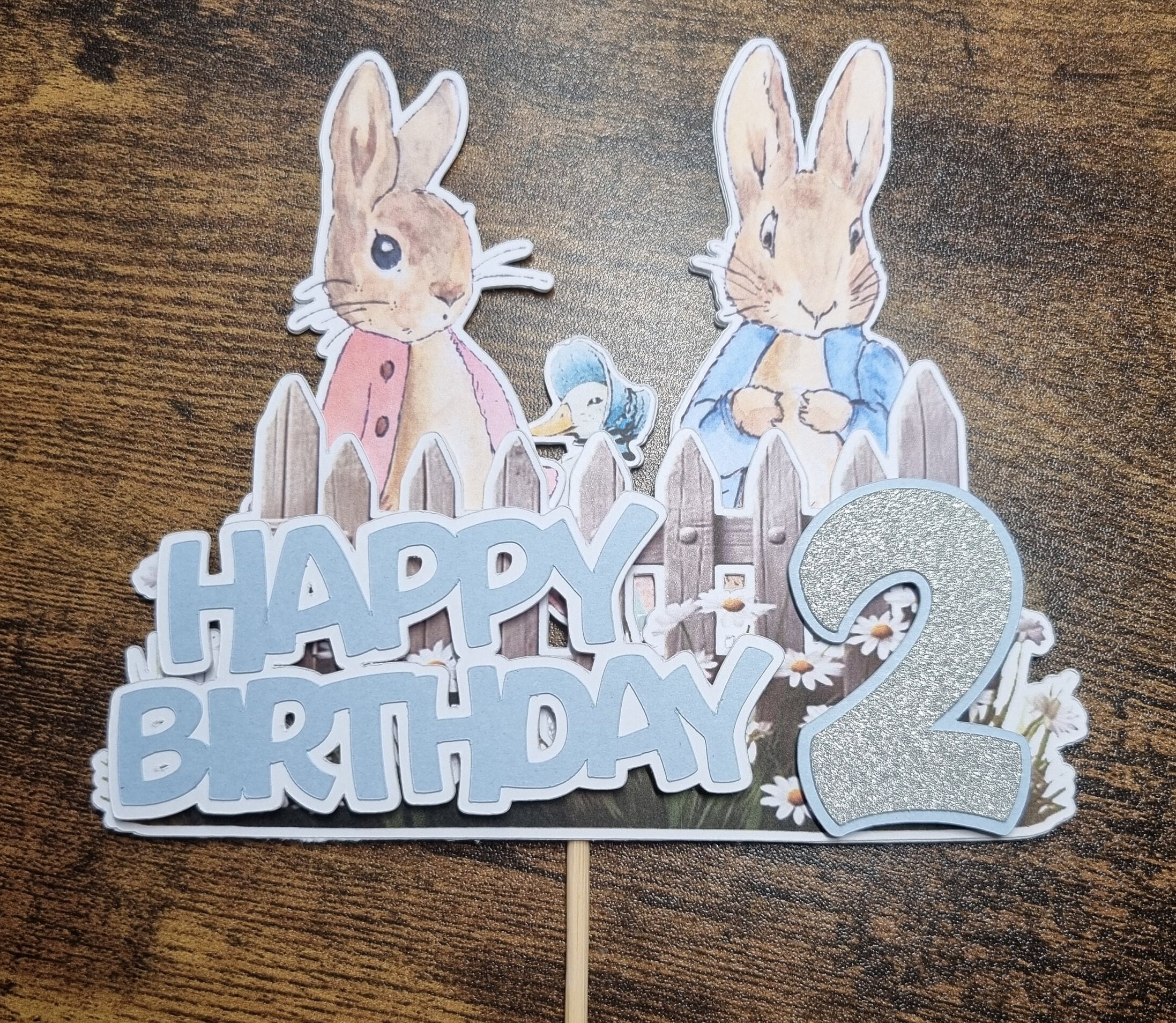 Peter Rabbit Inspired Cake Topper, Any Age, 2 Colours - Etsy
