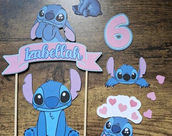 Ensemble de décorations pour gâteau Stitch, tous les noms et tous les âges
