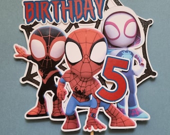 Op Spidey and Friends geïnspireerde taarttopper, elke leeftijd