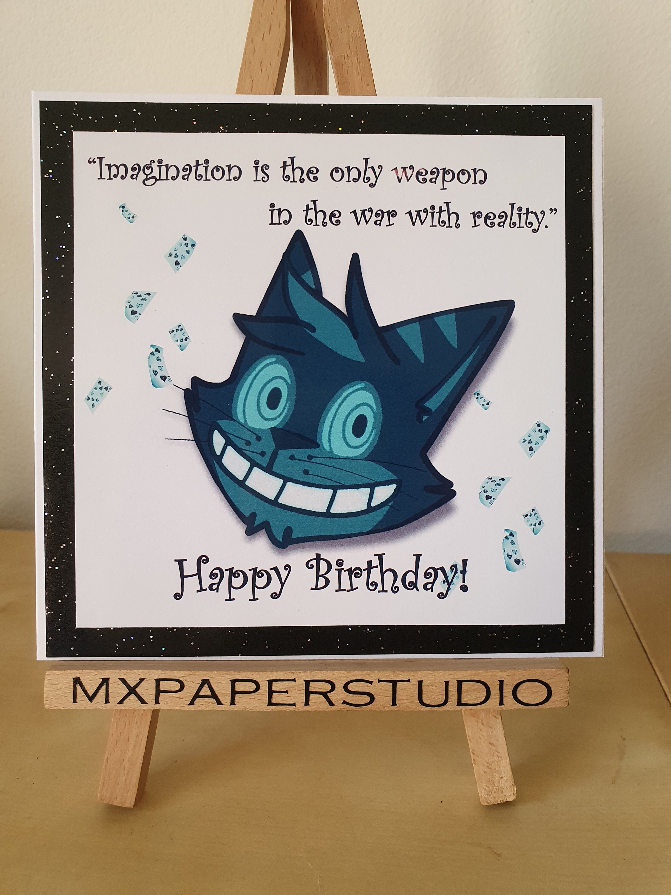 Alice in Wonderland Cheshire Cat Birthday Card | Etsy