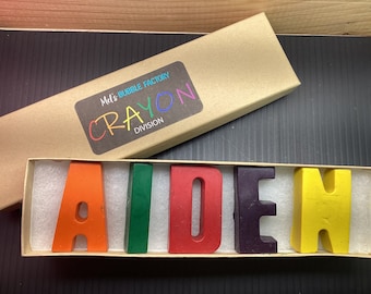 Create Your Own Name with SCENTED alphabet crayons - Unique gift for unique names - Inexpensive Personalized Gift - Party Favor - Art - Draw