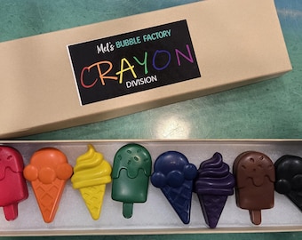 Ice Cream Shaped *SCENTED* Crayons - Gift - Stocking Stuffer - Scented Crayons - Crayon Shapes - Summer - Birthday - Favor- Recycled Crayons