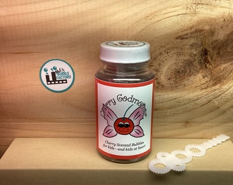 Cherry Scented Blowing Bubbles - fun toys cheap gifts fruit smells outdoor games party favor weird gift smelly toys all ages kids valentines