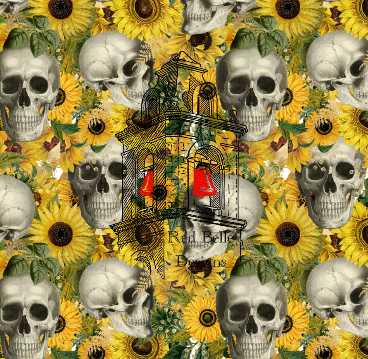Sunflower Skulls Etsy
