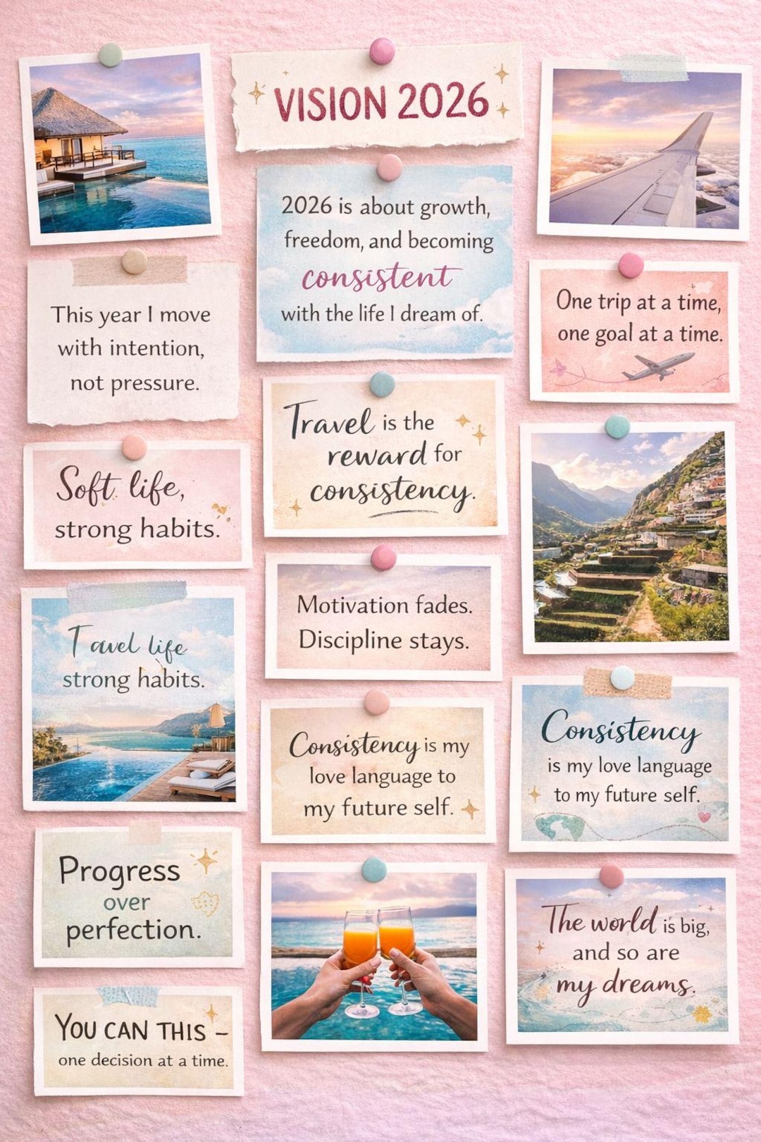 2026 Vision Board Printable: Inspiring Images, Affirmations (digital ...