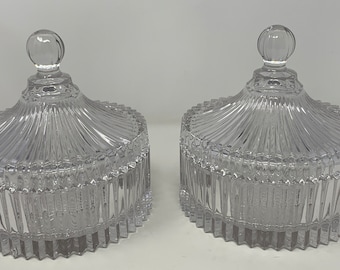 New Vintage Mikasa Diamond Fire Japan Circus Apothecary Jars - Covered Canister