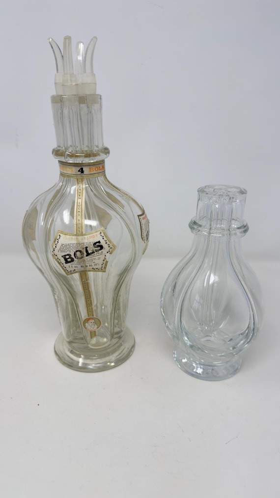2 Collectable Bols/Fait Main French Liquor Bottles With 4 Chambers Large and Medium Size