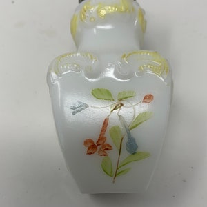 VERY Rare Consolidated Glass Hand Painted Salt Shaker 1870&#39;s Scroll Pattern