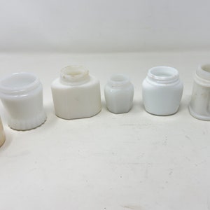 Set of 8 Milk Glass Containers Ponds Cold Cream and Others
