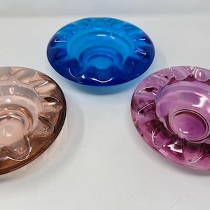 Vintage Set of 3 Czech Art Glass Bowl / Ashtray, No 983 Designed by Adolf Matura Early 1960s. Made by Rosice Glassworks (Sklo Union)