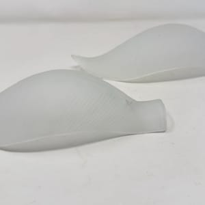 Vintage paar matglazen lampenkap voor lampenkap 11&quot; bladontwerp