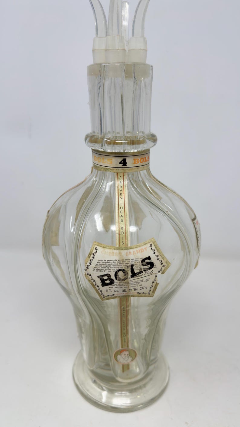 2 Collectable Bols/Fait Main French Liquor Bottles With 4 Chambers Large and Medium Size image 2