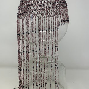 Vintage Hand Beaded Head Piece 1920's Flapper Style- Glass Beads