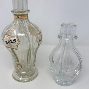 2 Collectable Bols/Fait Main French Liquor Bottles With 4 Chambers Large and Medium Size image 6