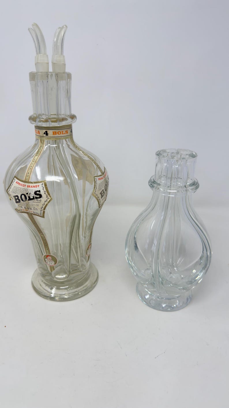 2 Collectable Bols/Fait Main French Liquor Bottles With 4 Chambers Large and Medium Size image 6