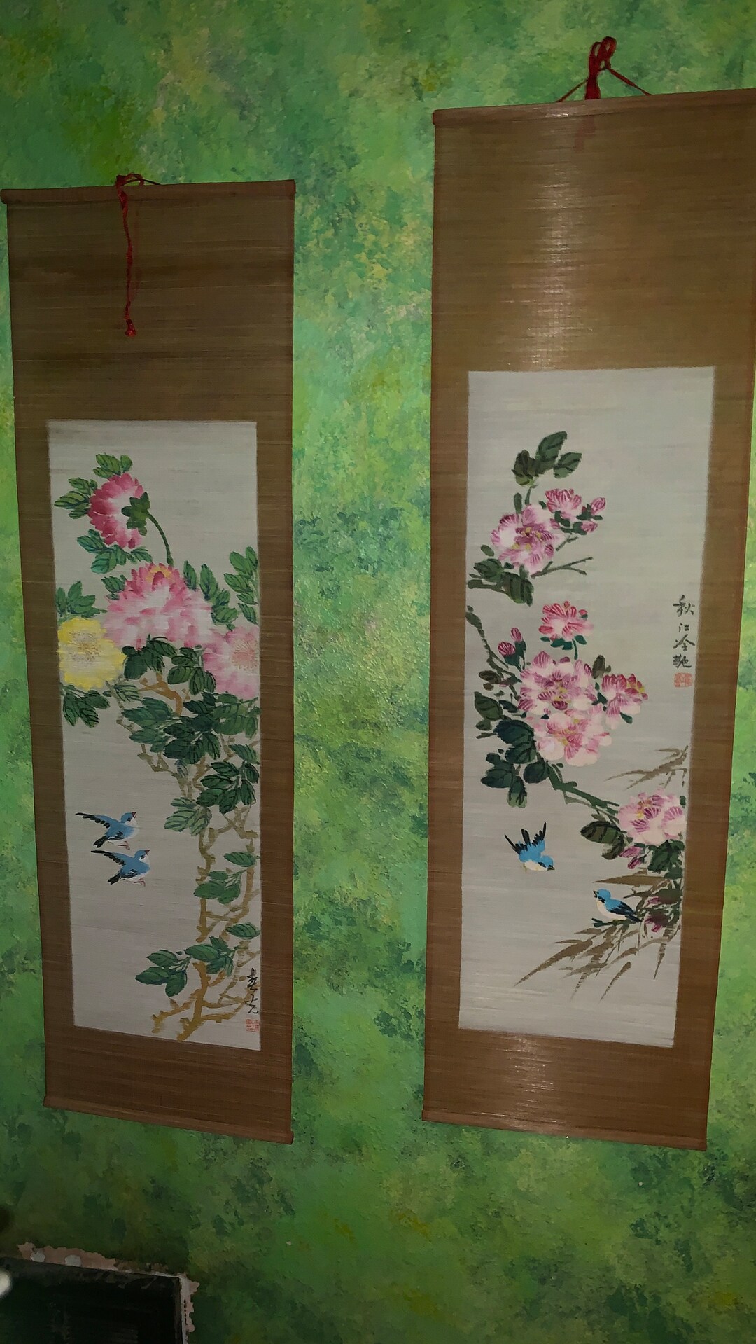 Pair of Vintage Chinese Bamboo Wall Hangings 47 by 13.75 Etsy