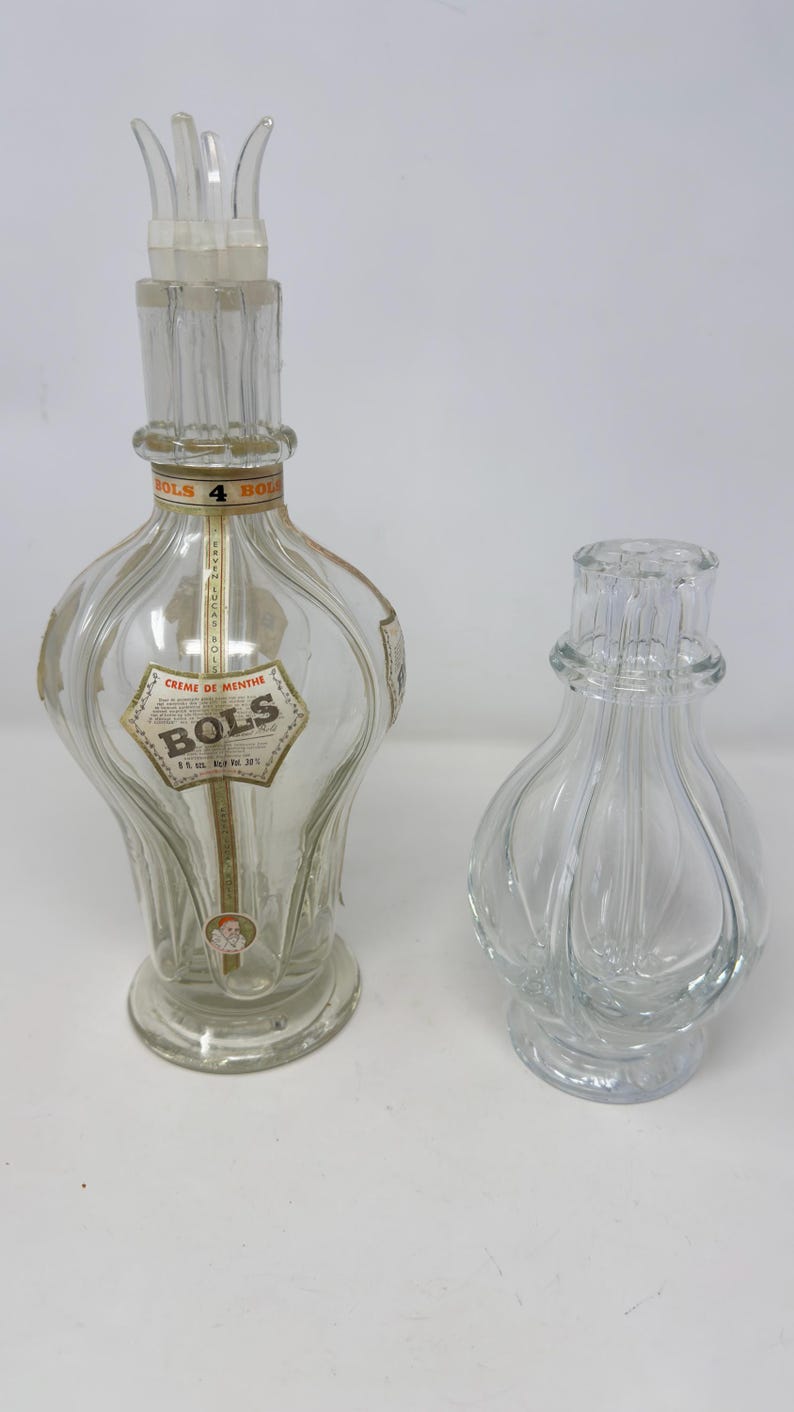 2 Collectable Bols/Fait Main French Liquor Bottles With 4 Chambers Large and Medium Size image 7