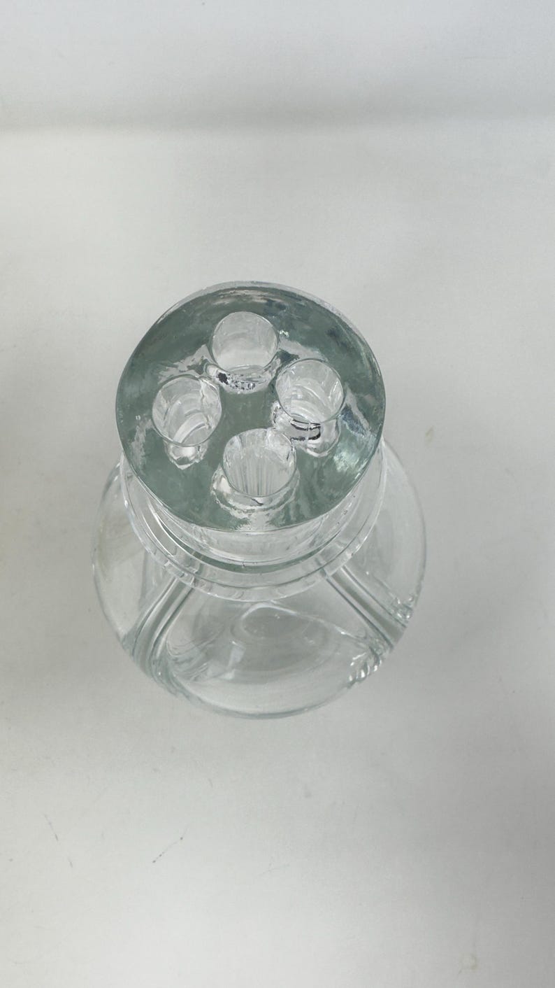 2 Collectable Bols/Fait Main French Liquor Bottles With 4 Chambers Large and Medium Size image 4