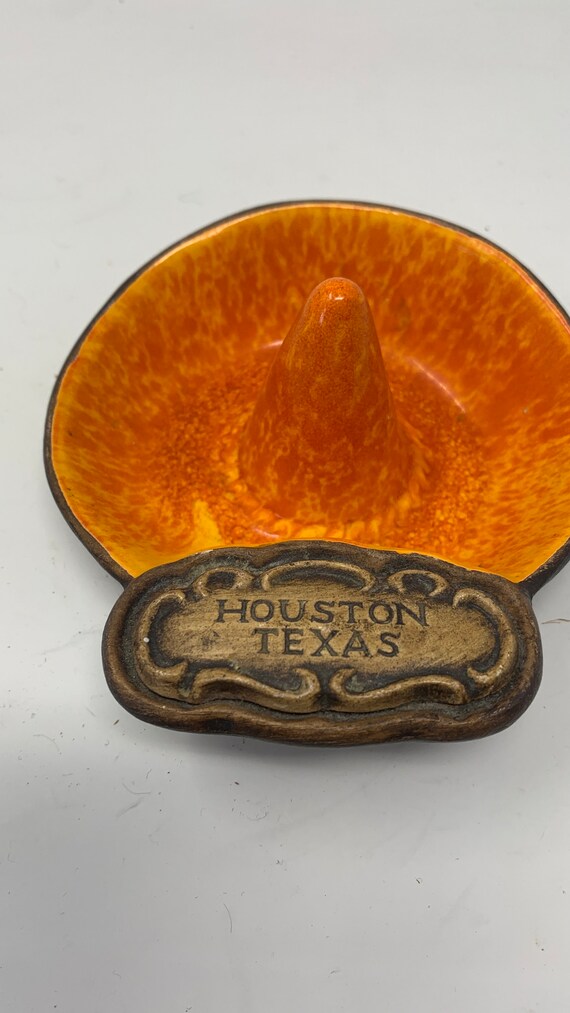 Treasure Craft USA Orange Drip Glazed Ring/Trinket