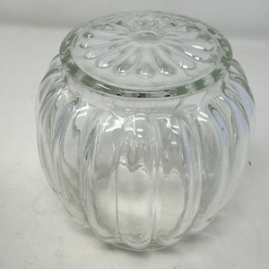 Vintage glazen veranda kap helder met ribbels 4,5&quot;