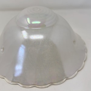 Vintage lampenkap van iriserend glazen plafond met gedraaid geribbeld patroon - 3 kettingen om op te hangen 10&quot;