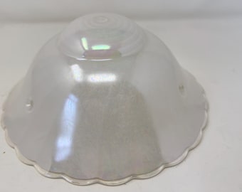 Paralume da soffitto vintage in vetro iridescente con motivo a coste intrecciate - 3 catene per appenderlo (25 cm)