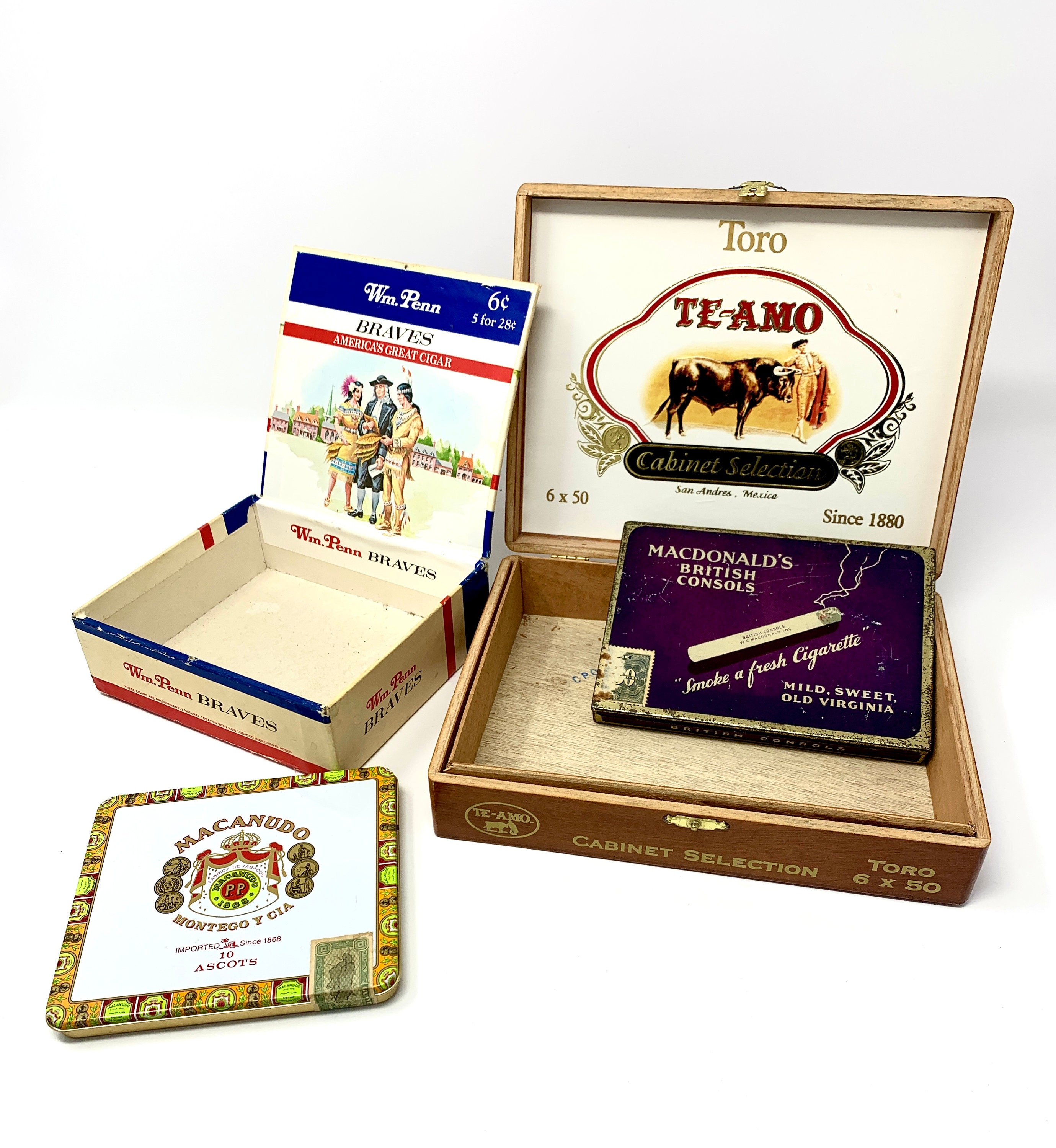 Toro Mild Cigar Box Wooden Cigar Box Latched Cigar Box Labels Cigar Box