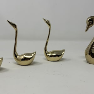 A Bevy of Brass Swans - Set of 4