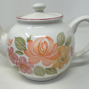Teiera vintage floreale Sadler dipinta a mano Inghilterra 4 tazze menta