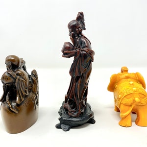 Set of 3 Resin Chinese Statues