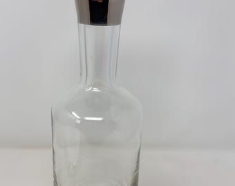 Vintage 1970's Glass Decanter with Gold Bands