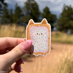 Cute Poptart Cat Sticker | Breakfast Cat | Vinyl Waterproof Sticker