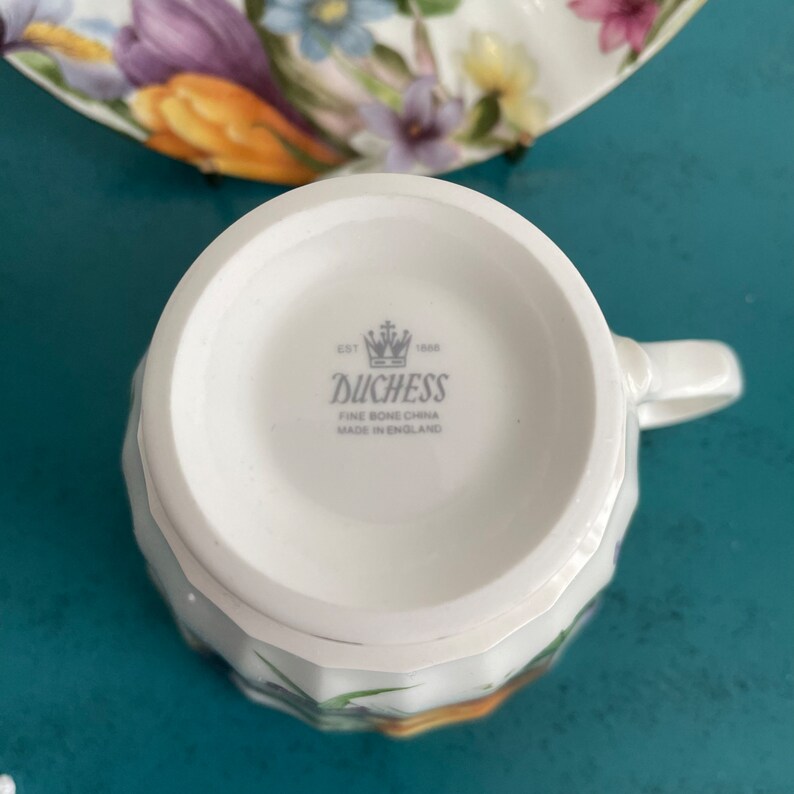 Vintage Duchess Fine Bone China Teacup and Saucer Spring Flowers Etsy