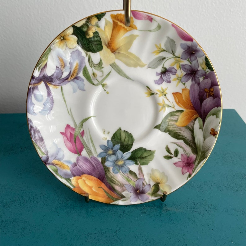 Vintage Duchess Fine Bone China Teacup and Saucer Spring Flowers Etsy