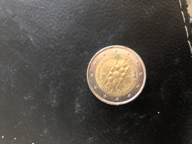 Piece 2 Euros Bleuet De France Rare Pièce de 2 Euros Rare Commémorative Le Bleuet De France | Etsy