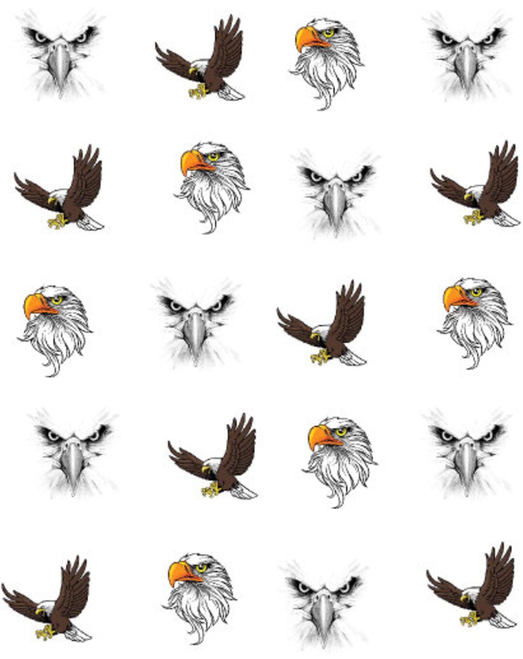 BALD EAGLES Waterslide Nail Decals Etsy