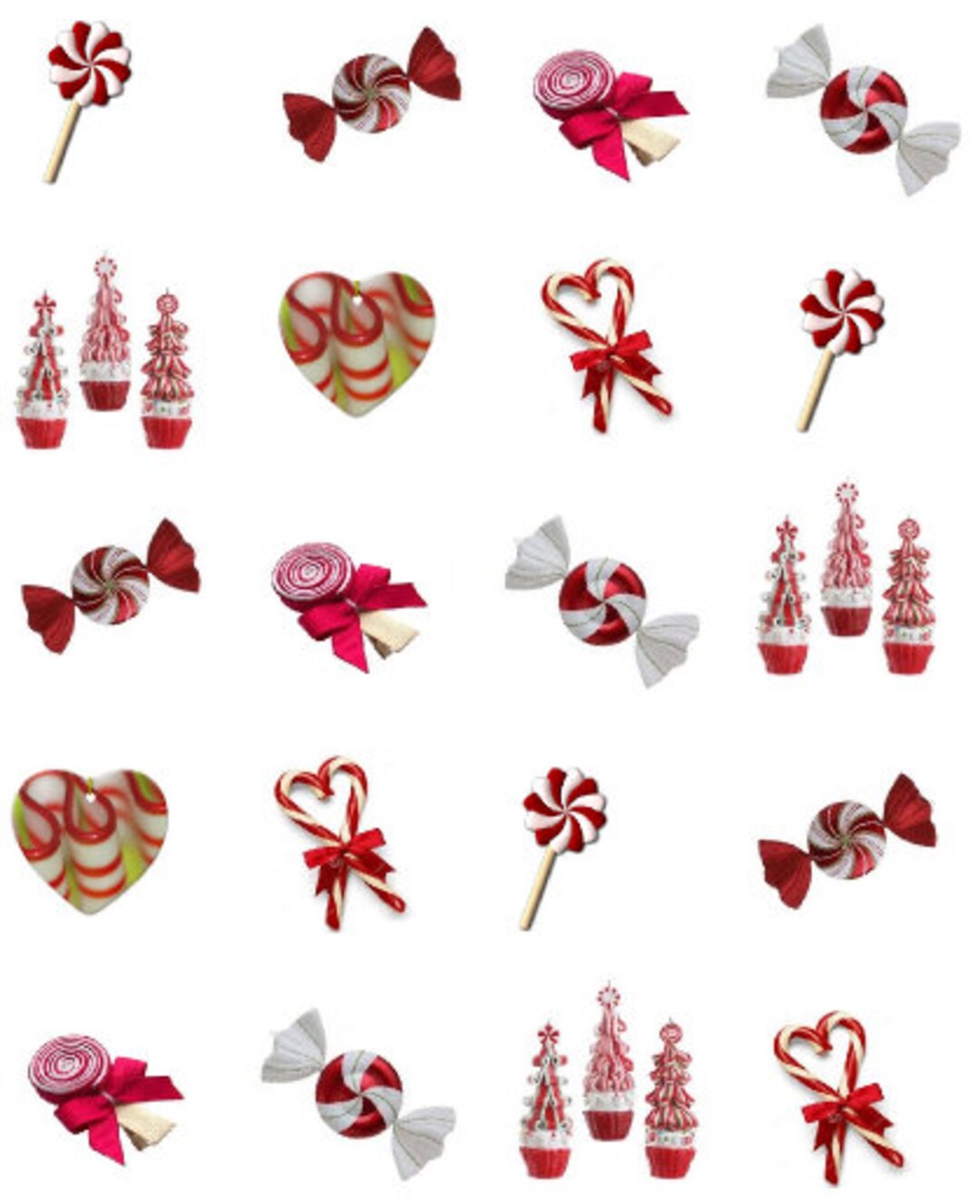 PEPPERMINT CANDIES Waterslide Nail Decals Etsy