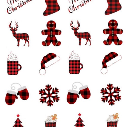 Classic Christmas Nail Decals Etsy