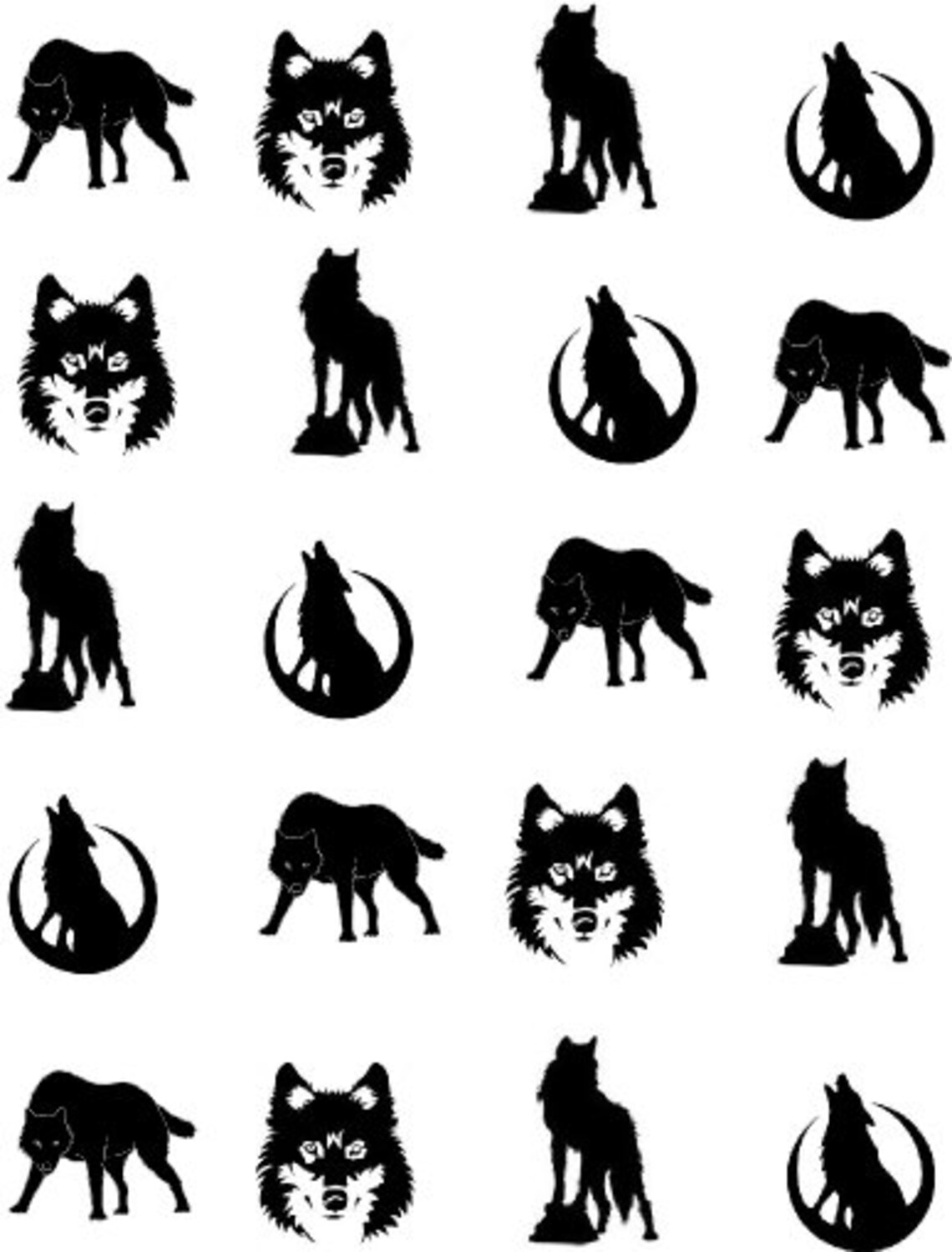 WOLF Waterslide Nail Decals Etsy