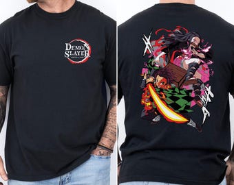 Nezuko and Tanjiro Demon Slayer T-Shirt, Hashira, Manga Tee, Unisex Garment-Dyed Shirt, Demon Slayer Fan Gift, Anime Lover Top
