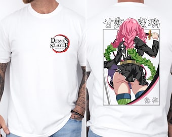 Mitsuri Kanroji Love Hashira T-Shirt, Dämonentöter Anime T-Shirt, Unisex Shirt, Garment-Dyed Top, Japanischer Manga Geschenk, Otaku Bekleidung