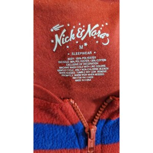 Pyjama une pièce vintage Nick & Nora Sock Monkey en polaire, taille M image 5