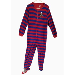 Pyjama une pièce vintage Nick & Nora Sock Monkey en polaire, taille M image 2