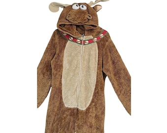 Pyjama une pièce à capuche Moose Pajamas, taille adulte moyenne.