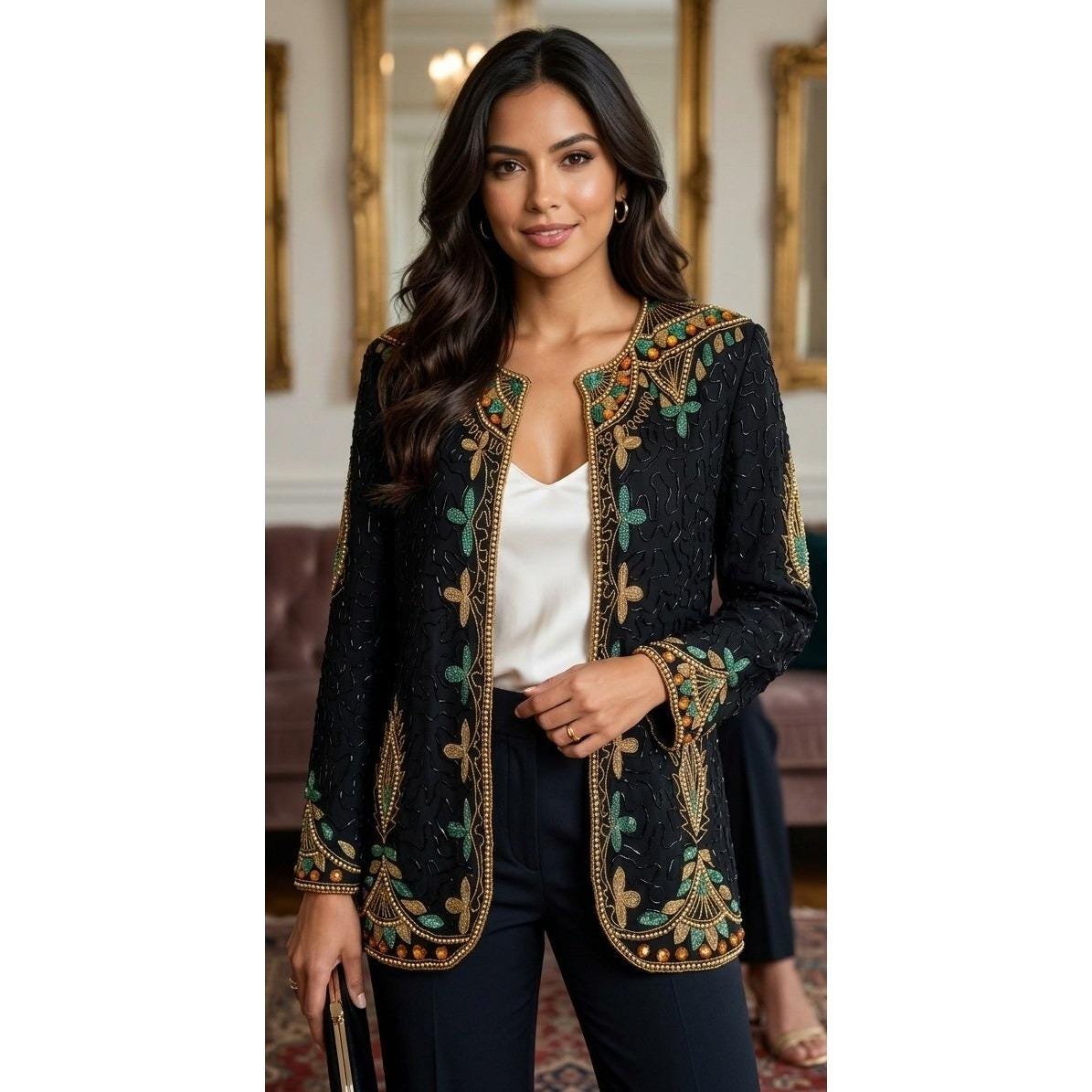 Black Evening Jacket Women - Etsy Black Evening Jacket Women - Etsy
