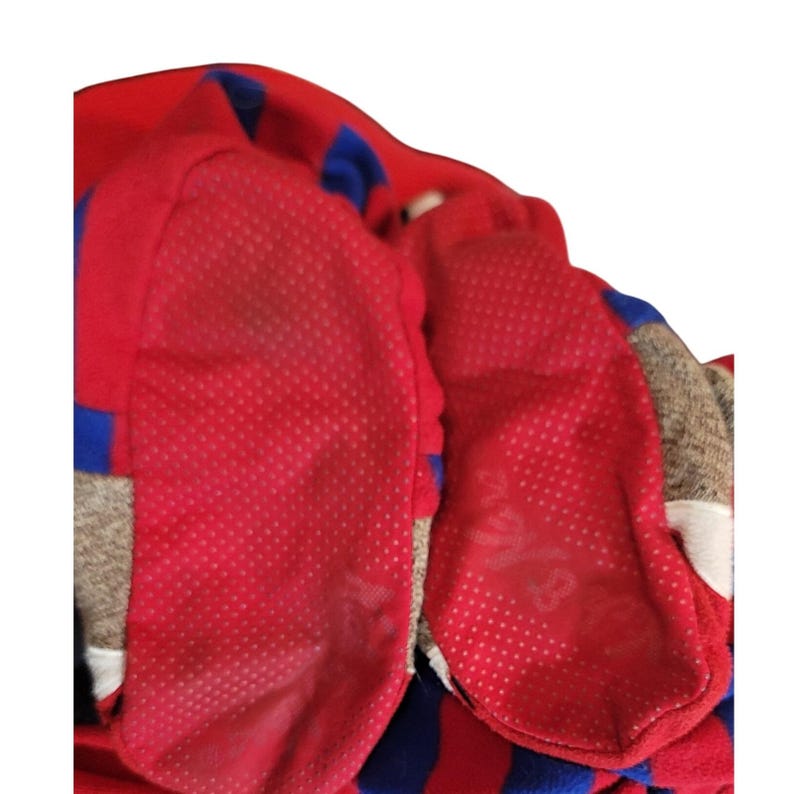 Pyjama une pièce vintage Nick & Nora Sock Monkey en polaire, taille M image 4