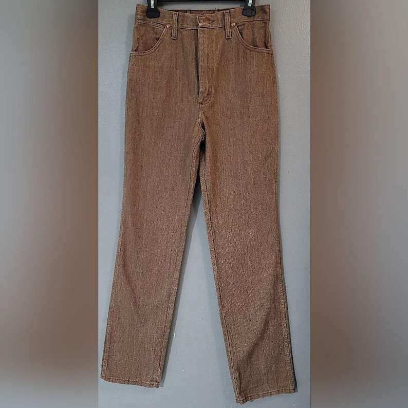 Wrangler Vintage Cowboy Cut 936 Slim Fit Denim Jeans 28x30 Brown 100% Cotton NWT imagen 3