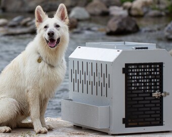 Aluminum Dog Car Carrier, Customizable Aluminum Kennel, Custom Dog Carrier, Car Kennel